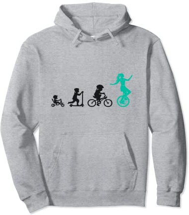 Evolution Einradfahrerin Artisten Zirkus Mädchen Einrad Pullover Hoodie