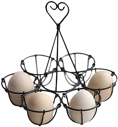 TSTSM Eierkarton Vintage Eierkorb Metalldraht Eierhalter Tablett Für 6 Eier Küchendekor
