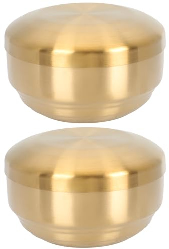Vaguelly Doppelwandige Edelstahl Reisschale Mit Deckel 4.33X4.33X2.56 Zoll Isolierte Koreanische Lebensmittelschüssel Für Zuhause Restaurant Und Catering