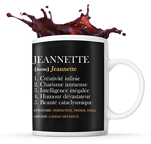 Planetee Tasse prénom Jeannette Définition Perfection | Mug Prénom humour idéal pour cadeau original et drôle