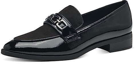 MARCO TOZZI Mocassini Donna senza Tacco a Punta Verniciati, Black Pat.Cb., 37 EU