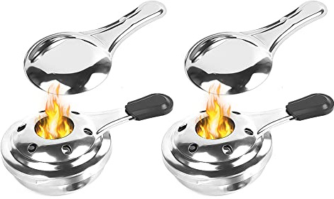 Lixada Stainless Steel Alcohol Cooker, Portable Fondue Burner for Fondue, Mini Alcohol Burner Accessories, Camping Spirit Cooker for Fondue, Food Warmer, Picnic, Backpacking, BBQ, Dry Pot Kitchen