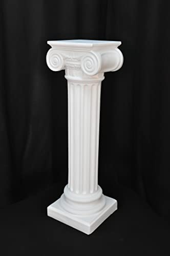 Cinar Colonna decorativa in stile meandro, 91 cm, in stile greco antico rococò, pilastro barocco, piedistallo dipinto a mano