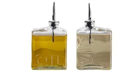 DAMDAM GO - Juego de Aceitera/vinagrera con tapón dosificador de Acero Inoxidable - Cristal - 450 ml