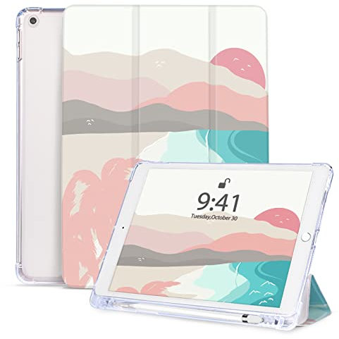 Vozehui Hülle für iPad 9/8/7 Generation 10.2 Zoll mit Stifthalter, Dreifach Stand Schutzhülle, Auto Sleep Wake für iPad 2021/2020/2019