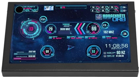 ASHATA 5 Zoll Computer Temperaturmonitor, Tragbarer für Laptop, HD Multimedia Schnittstelle, PC Temperaturanzeige, DIY Sekundärbildschirm, PC CPU HDD Datenmonitor