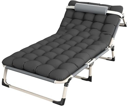 HUHJYUGE Liegestuhl Klappbar Strand Moderne, Sonnenliege Klappbar mit Kopfstütze e Verstellbar Rückenlehne, Tragbarer Campingliege Gartenliege, für Camping Freizeit Garten