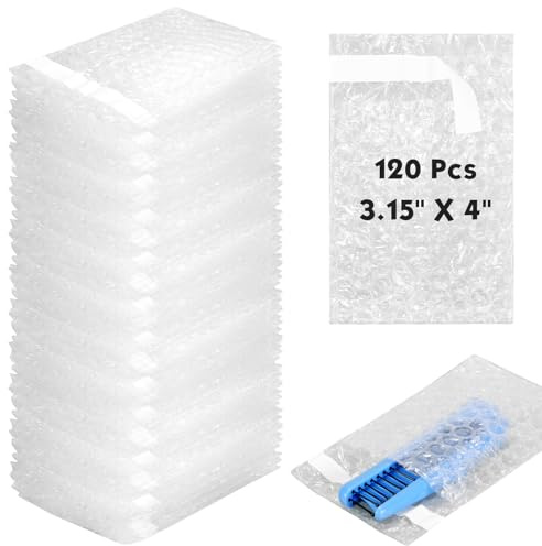 PerKoop 120 bolsas de envoltura de cojín de burbujas, bolsas de envoltura de cojín de burbujas de doble pared, bolsas transparentes de burbujas gruesas a prueba de golpes para envíos, embalajes,