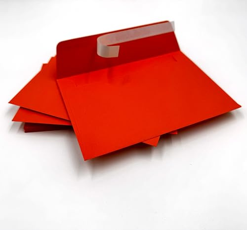 Briefumschläge ohne Fenster (100 Stück) - C6 - selbstklebend - Brief Umschläge 114 x 162 mm - Sichtschutz, Made in Germany (Rot, C6)