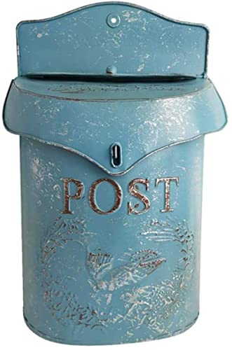 Garten-Retro-Schmiedeeisen-Briefkasten, Briefkasten Retro-Vintage-alte Vorschlagsbox, grün