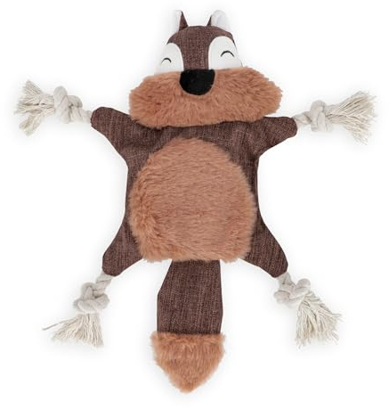 Hafenbande Robustes Hundespielzeug quietschend | Welpenspielzeug mit Raschelfolie | Kuscheltier für kleine und mittelgroße Hunde bis 25kg | süßes Eichhörnchendesign