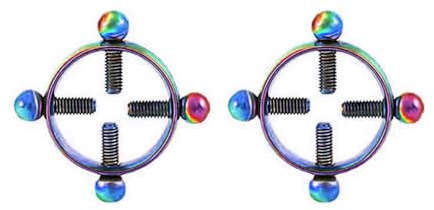Niaspi Lot de 2 faux anneaux ronds non percés en acier inoxydable pour téton - Bijou d'été pour femme, One Size, Métal, Pas de pierre précieuse