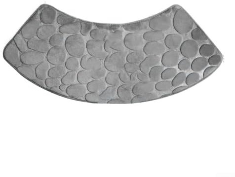 Oniissy Tappetino da doccia curvo assorbente, sofisticato tappetino da bagno curvo che garantisce sicurezza ed eleganza combinati, lavabile, sicuro ed elegante (grigio chiaro)