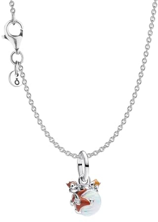PANDORA Damen-Collier Disney Ahörnchen & Behörnchen Weihnachtskugel Set 68596