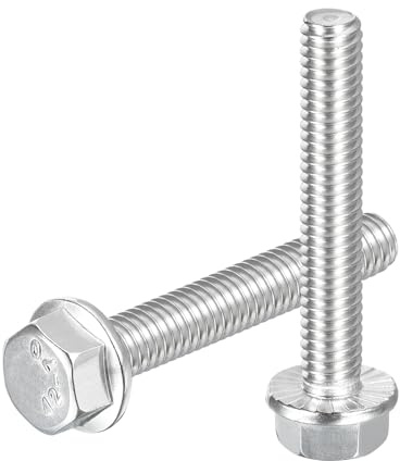 QUARKZMAN 15Pcs 5/16-18 x 2 Tornillos Hexagonales Con Cabeza De Brida, Tornillos Hexagonales De Brida De Acero Inoxidable 304,Grado 5.8 Para Industria Maquinaria Electrodomésticos, Plateado