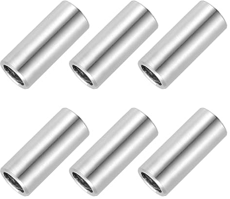 PATIKIL 6 Pcs Entretoises En Acier Inoxydable, 7mm Alésage x 10mm Diamètre Extérieur x 25mm Hauteur 304 Acier Inoxydable Douille Vis Entretoise Rond Espaceur Pour 1/4M7 Vis Boulons Écrous