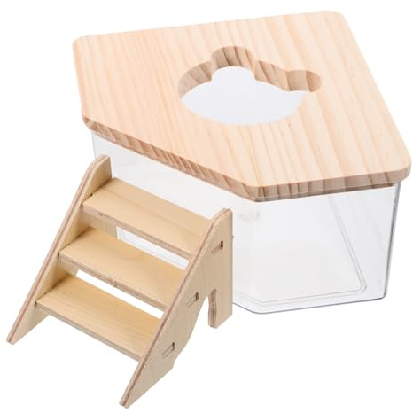 ifundom 1Satz Hamster Sandbad Transparentes Sandbad für Kleintiere mit Rampe Teiliges für Hamster Chinchillas und Andere Nager zu Reinigen Lagern