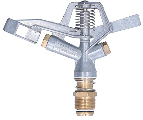 Cheotime Impact Sprinkler, verstellbare Zinklegungsgartenbewässerung rotierende Sprühung mit G3/4 -männlichen Faden für die Bewässerung von Rasen und Kühlung