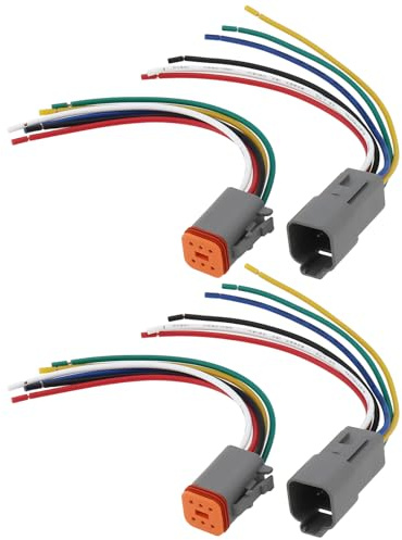 Be In Your Mind 2 Coppie Di Connettori Maschio Femmina A 6 Pin Spina Da 15 Cm Compatibile Con Deutsch DT Per Auto Camion E Veicoli Marini