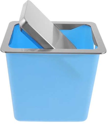 Parliky Poubelle Encastrée de Comptoir Acier Inoxydable avec Couvercle Pivotant Lisse Bac à Déchets Compact Intégré pour Cuisine Bureau Hôtel et Restaurant