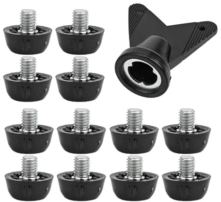 UALXPAO Ersatz-Fußballstollen 12 Stück Fußballschuhspikes for Kunstrasen, Fußballschuhe, Stollen for festen Untergrund, stabil, M5-Gewindeschraube, rutschfest, Ersatzstollen(7MM)