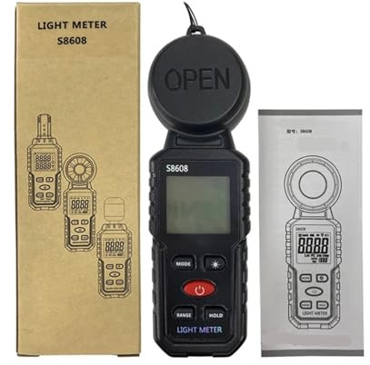 Lichtmessgerät, Luxmeter, Lichtintensität, Helligkeitsmesswerkzeug, Photometer, digitaler Beleuchtungsstärke, Lichtmessgerät, Tester, 200.000 Lux, Lichtmessgerät Fotografie