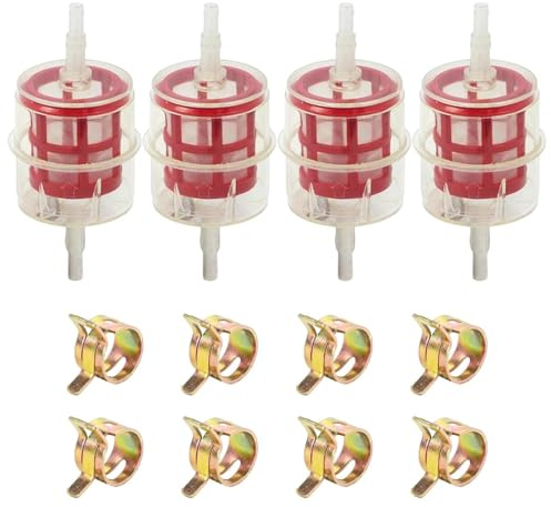 12pcs Diesel Fuel Filter Kit, Universal Inline Filters for 6&8mm Pipes | Metal & Mesh, Compatible with Motorcycles/Generators/Lawnmowers/Small Engines