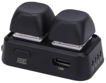 Tosuny Mini Tastiera Macro Bluetooth a 2 Tasti, Tastiera Programmabile per Copiare e Incollare, Girapagina Wireless per E-reader, Girapagina Retroilluminato RGB Ricaricabile
