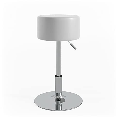 Vicco Sgabello Design, Bianco, 33.5 x 67 cm per tavolo da toeletta, regolabile in altezza con rivestimento in similpelle resistente