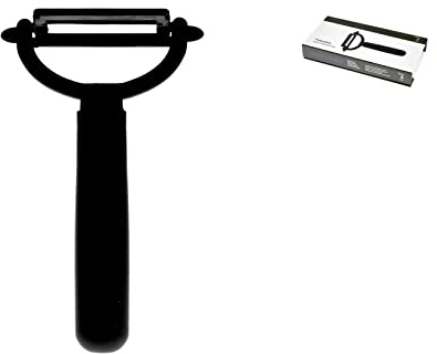 Officine Standard 9747900 Pelapatate Con Lama e Manico Antiscivolo, Ceramica, Nero
