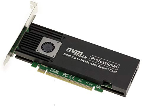 KALEA-INFORMATIQUE M2 PCIe 3.0 x16 Controller-Karte für 4 SSD M.2 NVMe M Key. High und Low Profile. ASM2824 Chipsatz.