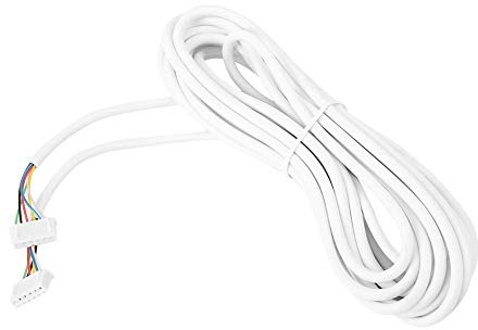Estink 5m White PVC Insulated 6-Core 0.3mm² Round Flexible Copper Video Intercom Cable for Camera Systems