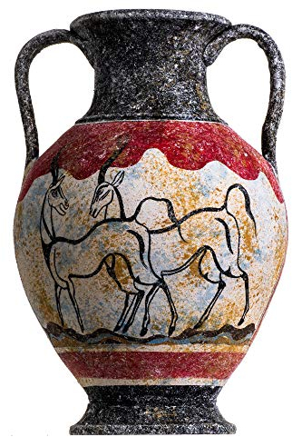 Antiguo Griego Minoico Ánfora Capra Aegagrus Florero De Cerámica Hecho A Mano Grande