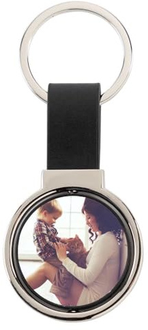 Porte Clef tournant Rond avec Impression Photo 2 Faces – Porte-clés Original tournant personnalisé Recto et Verso – Porte clé avec 2 Photos - Idée Cadeau personnalisé Photos