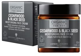 Amphora Aromatics Cedarwood & Black seed Face Moisturiser For Men COSMOS Organic 60ml