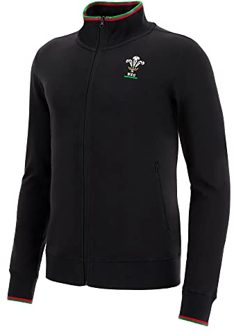 Macron Unisex WRU Merch Ca Lf Full Zip Cot Sweatshirt Blk/Red/Grn Sr T-Shirt, Schwarz, M