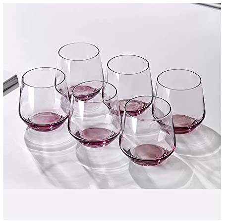 PTTRNS Wassergläser Lila Glas Haushaltsanzug Tropenbeständiger Griff Büro Kaffeetasse Wohnzimmer Trinkbecher Glas Trinkglas (Color : D)