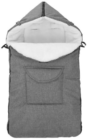 HOUSN Passeggino del Sacco Universale, Passeggino per Vaso a Pista per Bambini, Passeggino per la Pelle di Agnello, Passeggino per Vaso a Agnello, Sacco a Pelo Inverno.,Grigio
