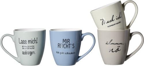 Ritzenhoff & Breker Kaffeebecher Lustige Sprüche Größe Kaffeebecher 520 ml 4-fach sortiert