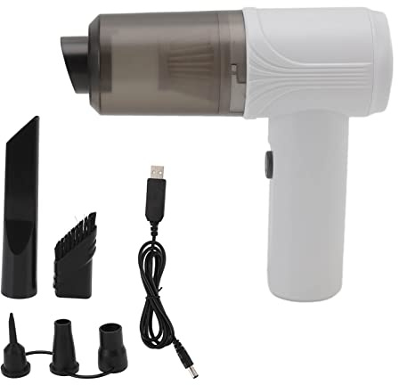 CMJSGG 12000Pa Portable Car Vacuum Cleaner with Multi nozzles and Air Blower, 2 in 1 Wet and Dry Dual Use Cordless Handheld USB Rechargeable (Black)(Color:White)