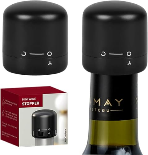 Zssxysm 2 Stück Flaschenverschluss, Weinflaschenverschluss Universal, Wiederverwendbare Weinkorken, Silikon-Vakuum Wein Saver Sealer mit rotierenden Schalter, Halten Wein Frisch für Weinliebhaber