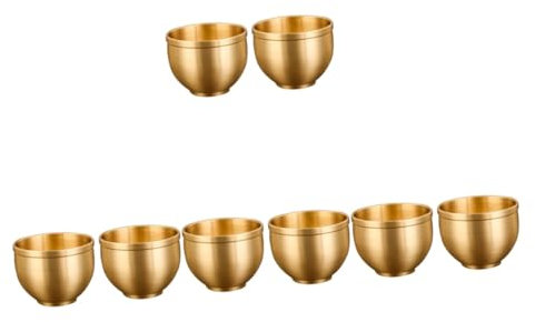PRETYZOOM 8 Pz Tazza In Umido Tazze Di Sakè Contenitori Ciotola Ciotole Tazze Da Tè Comoda Coppa Di Vino Arredamento Per Ufficio Coppa Antica Stoviglie Antiche Servizio Da Tè Retrò Ottone