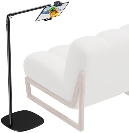 Elitehood Tablet Bodenständer, 360° Drehbarer Verstellbarer iPad Halterung, Höhenverstellbar für Bett, 4.7''-13'' Kompatibel Mit iPad Mini Air Pro, Galaxy Tab, Kindle, iPhone