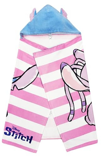 Disney Lilo & Stitch - Toalla de baño con capucha para niñas, diseño de ángel (lilo y puntada, talla única)