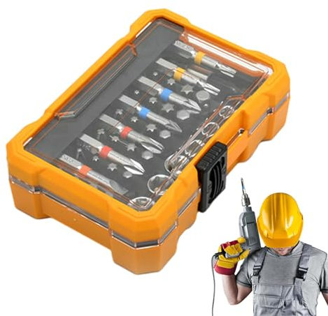 Juego de brocas y destornilladores de impacto, juego de 50 brocas de impacto bi, adaptador de taladro de impacto de precisión, con caja de almacenamiento para el hogar