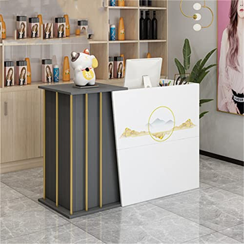 Moderne Empfangstheke für Supermärkte, Lebensmittelgeschäfte, Hotels, Bars, Salons und Bekleidungsgeschäfte, Schwarz, 100 x 40 x 90 cm