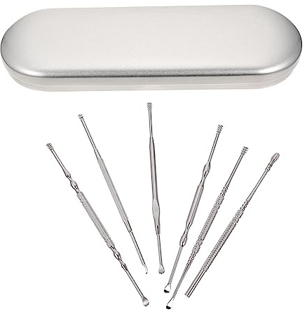 MOLUCKFU Stahl Ohrenschmalz Pickers Ohrreinigungswerkzeuge Spiraldesign Ohrensauberkeitstools Ohrenschmalz-entfernungstools Robuste Langlebige Werkzeuge Ohrenreinigungszubehör Mit Aufbewahr