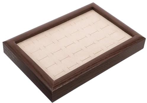 Homoyoyo Bandeja Organizadora de Joyas de Madera con 30 Compartimentos para Anillos y Aretes, Superficie Lisa sin Rebabas, Adecuado para Vitrinas y Tiendas