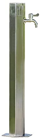 ZATTYDV Colonna di Rubinetto in Acciaio Inox, Colonna d'Acqua Verticale da Giardino, Colonna d'Acqua Indipendente con 2 rubinetti, Fontana da Giardino per Esterni