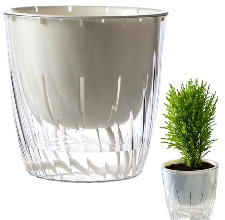 AOYEBO Pots de fleurs hydroponiques avec système d'auto-arrosage avec indicateur visuel – PP + PET pots semi-hydroponiques en filet pour une croissance saine des racines